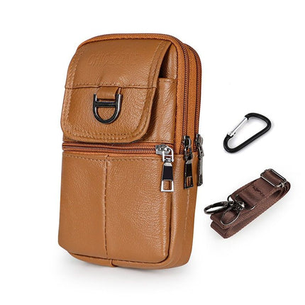 Yellow Leather Belt Phone Pouch