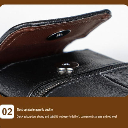 Brown Leather Belt Phone Pouch