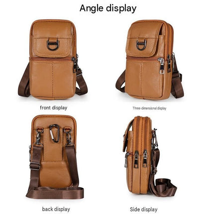 Brown Leather Belt Phone Pouch