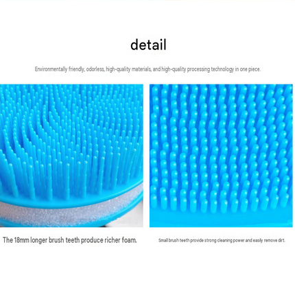 2 Pcs Black Double-Sided Silicone Body Scrubber - Dual-Texture Bath Brush for Exfoliating, Lathering & Scalp Massage, Anti-slip strip & Hanging Loop