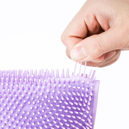 Orange 90cm Silicone Back Scrubber Long Exfoliating Bath Strap - Double Sided Massage Texture, Non Slip Grip Handles, Deep Cleansing Shower Tool for Home Spa