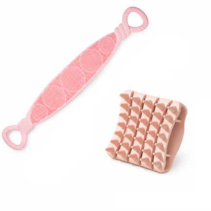Pink Personal Care Set - Silicone Scalp Massager Shampoo Brush