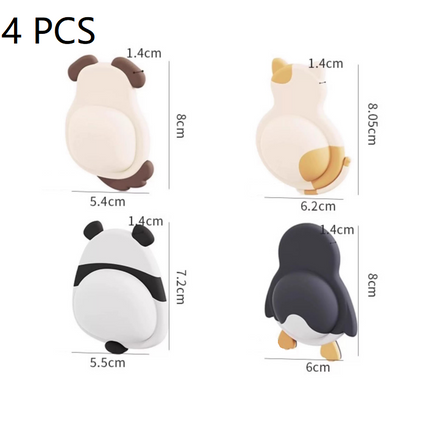 4pcs Cute Animal Soft Rubber Door Handle Bumper Pad