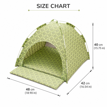 Green 48x42x40cm Summer Pet Cooling Tent Bed