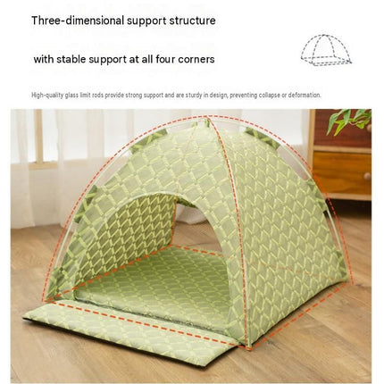Green 48x42x40cm Summer Pet Cooling Tent Bed