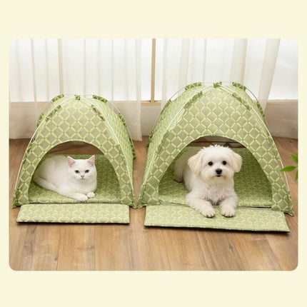 Green 48x42x40cm Summer Pet Cooling Tent Bed