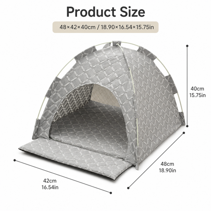 Grey 48x42x40cm Summer Pet Cooling Tent Bed