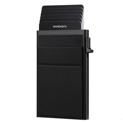 Black RFID Blocking Aluminum Wallet - Slim Pop Up Card Holder