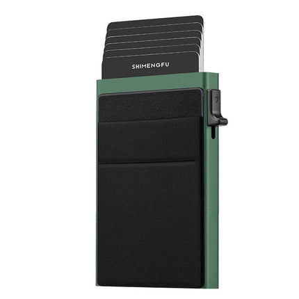 Green RFID Blocking Aluminum Wallet - Slim Pop Up Card Holder