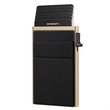 Golden RFID Blocking Aluminum Wallet - Slim Pop Up Card Holder