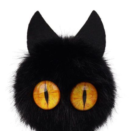 Red Halloween Bat Wing Headband with Furry Ears and Orange Eyes - Velvet Costume Accessory for Cosplay, Parties, and Themed Events