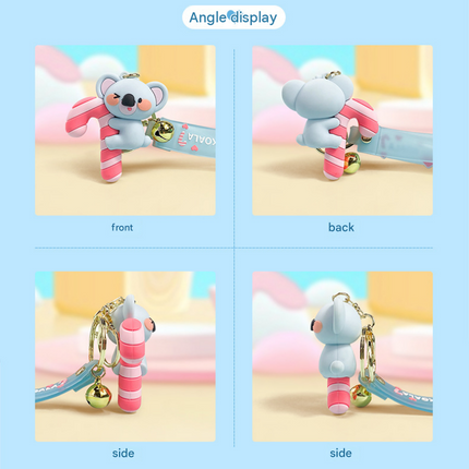 Chocolate  Koala PVC Keychain - Cute 3D Cartoon Koala Figure , Soft Rubber Bag Charm and Car Key Ring Accessory, Lightweight Collectible Gift for Kids and Teens