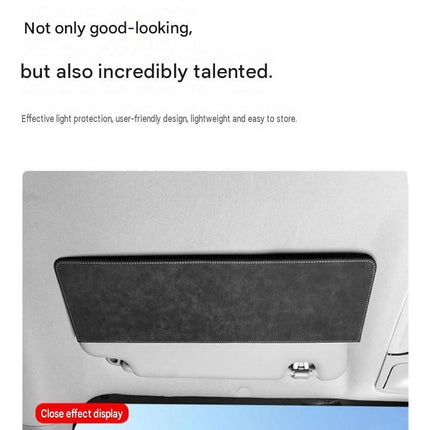 Whitish-gray Car Sun Visor Extension Panel 38cm x 11.8cm - Glare Reduction, Easy Clip-On Installation, Universal Fit for Cars and SUVs