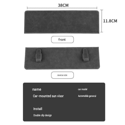 Dappled Grey Car Sun Visor Extension Panel 38cm x 11.8cm - Glare Reduction, Easy Clip-On Installation, Universal Fit for Cars and SUVs