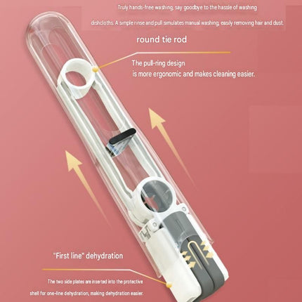 Mini Handheld Foldable Mop WIth ABS Handle and 1 Sponge Head- Hand-Free Squeeze Design -   Compact Desktop Cleaner for Kitchen and Bathroom