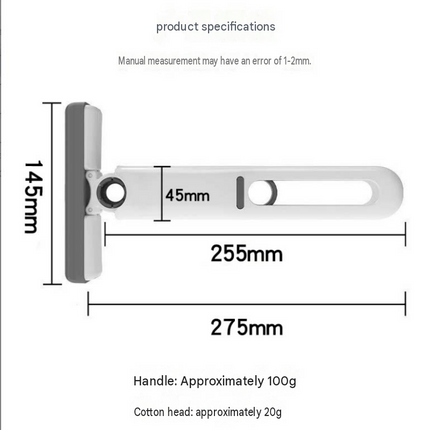 Mini Handheld Foldable Mop WIth ABS Handle and 2 Sponge Head- Hand-Free Squeeze Design -   Compact Desktop Cleaner for Kitchen and Bathroom