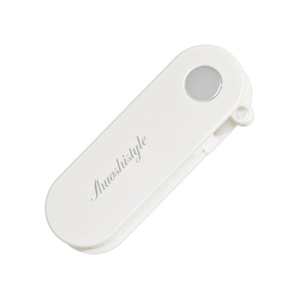 White Portable Folding Fruit Peeler - Stainless Steel Blade, ABS and PP Handle - Compact 9cm Design, Travel Friendly Kitchen Tool for Camping and Home Use