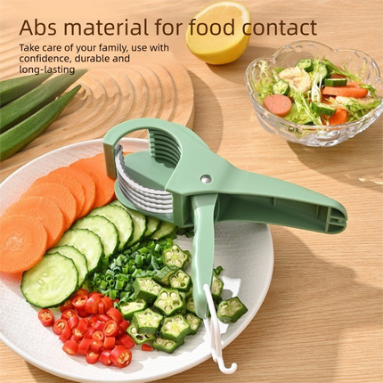 Home Fruit & Vegetable Peeling and Slicing Prep Set-Green Folding Peeler and Green Fruit Slicer - Portable Stainless Steel Kitchen Tools for Camping, Home Use, and Travel