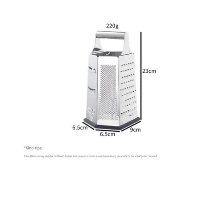 Multifunctional Six-Sided Box Vertical grater - Hollow tubular handle - Stainless Steel Kitchen Tool with Non-Slip Base  for Vegetables, Cheese, and Potatoes