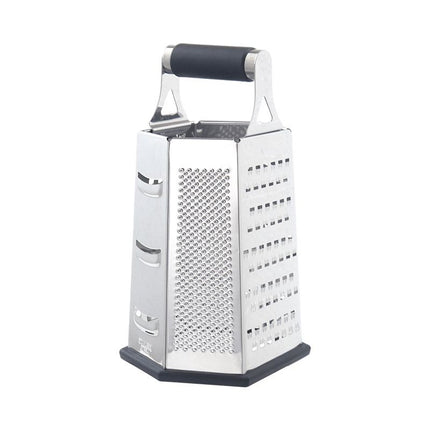 Multifunctional Six-Sided Box Vertical grater- TPR-sleeved handle - Stainless Steel Kitchen Tool with Non-Slip Base  for Vegetables, Cheese, and Potatoes