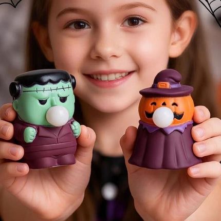 Halloween Squeeze Bubble Toy（Ghost）  - PVC Squishy Figures with Pop-Up Bubble, Cute Stress Relief Decor for  Party Favors and Desk Display