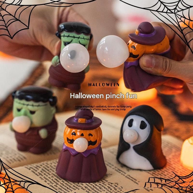 Halloween Squeeze Bubble Toy （Shape） - PVC Squishy Figures with Pop-Up Bubble, Cute Stress Relief Decor for  Party Favors and Desk Display