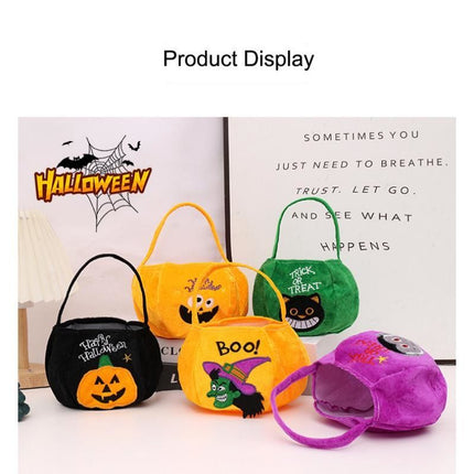 Purple bag with a vampire design - Plush Halloween Trick or Treat Candy Bag - Polyester  Tote with Embroidered Face, Lightweight Portable Goody Pouch for  Party Favors and Trick or Treating