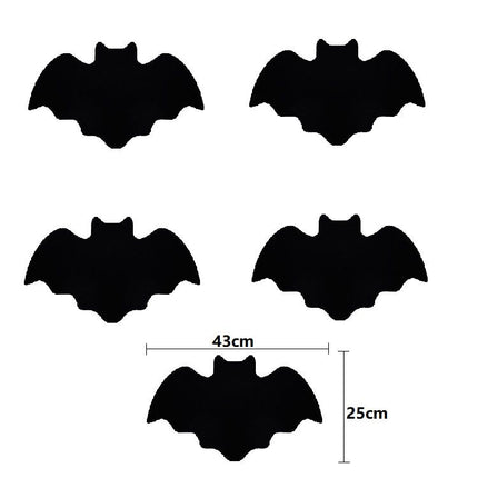 5-pieces 43*25cm Halloween bat-shaped mat - Felt Non-Slip Heat Resistant Table Mat for Party Dining and Gothic Home Deco