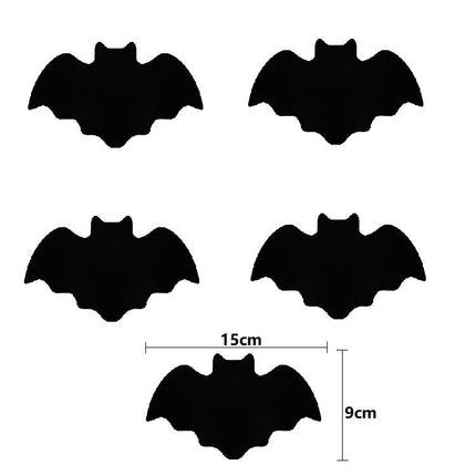 5-pieces 15*9cm Halloween bat-shaped mat - Felt Non-Slip Heat Resistant Table Mat for Party Dining and Gothic Home Deco