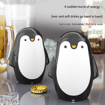 1 pcs Penguin-shaped design Bottle Opener - Stainless Steel and Plastic Magnetic Beer Opener with Cap Catcher, Compact Portable Beverage Access Tool for Home Bar, Parties, Camping and Gifts