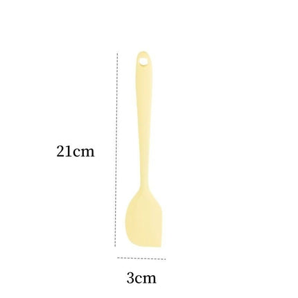 Yellow Small size One-Piece Silicone Spatula with Metal Core - Heat Resistant to 230C Food Grade Baking Scraper for Mixing, Frosting and Non-Stick Cookware
