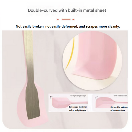 Pink Large size One-Piece Silicone Spatula with Metal Core - Heat Resistant to 230C Food Grade Baking Scraper for Mixing, Frosting and Non-Stick Cookware