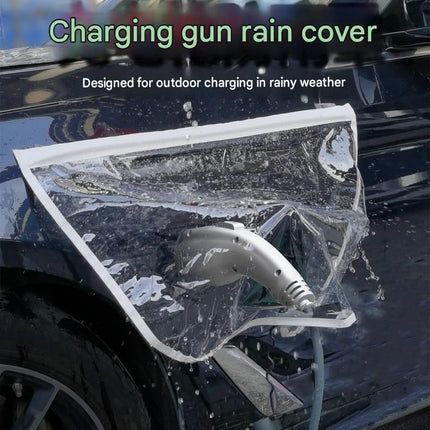 Black Magnetic EV Charging Port Rain Cover - Waterproof PVC Shield with Soft Magnetic Strip for Outdoor Charging Protection, Universal Fit for Electric Vehicles, Dust and Weather Resistant
