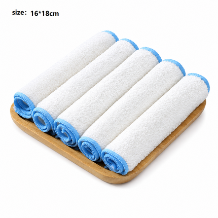 5-pcs 16*18cm Bamboo Fiber Kitchen Dishcloth - Non-Stick Oil Resistant Cleaning Cloth, Soft Absorbent Reusable Wipe for Washing Dishes and Countertops