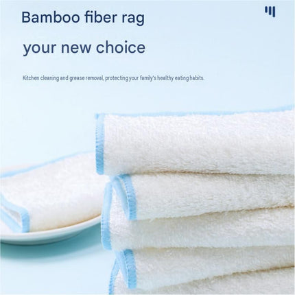 10-pcs 16*18cm Bamboo Fiber Kitchen Dishcloth - Non-Stick Oil Resistant Cleaning Cloth, Soft Absorbent Reusable Wipe for Washing Dishes and Countertops