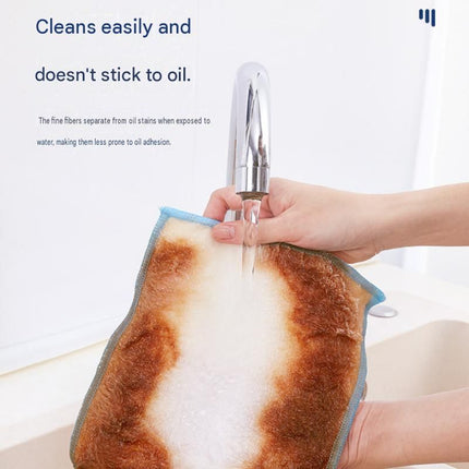 10-pcs 16*18cm Bamboo Fiber Kitchen Dishcloth - Non-Stick Oil Resistant Cleaning Cloth, Soft Absorbent Reusable Wipe for Washing Dishes and Countertops