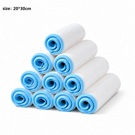 10-pcs 20*30cm Bamboo Fiber Kitchen Dishcloth - Non-Stick Oil Resistant Cleaning Cloth, Soft Absorbent Reusable Wipe for Washing Dishes and Countertops