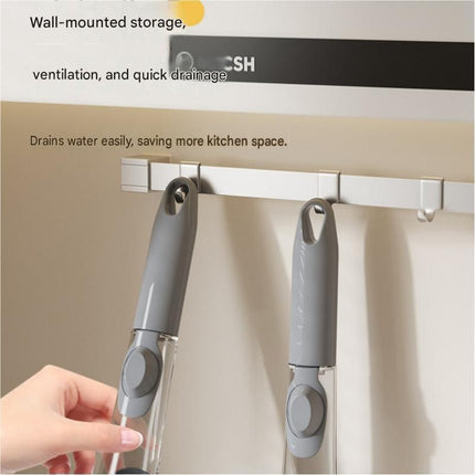 Grey Long Handle Liquid Dispensing Dish Brush（1 brush head） - TPR and PP Construction - Press Button Soap Release,  Non Slip Grip, Kitchen Pot Pan Sink Cleaning Tool