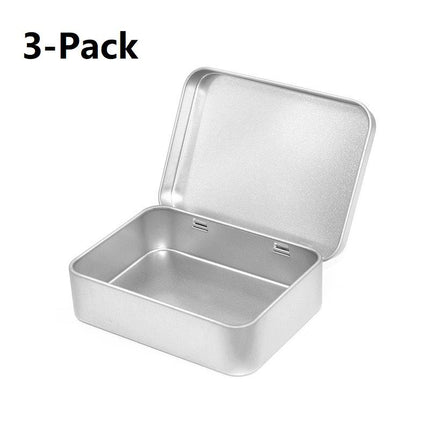 3-Pack Silvery Portable Metal Storage Box for Cotton Swabs and Coins – Compact and Portable (95x70mm), Durable Storage Accessory