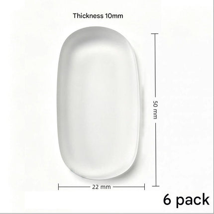 Large size 6 pack Toilet Seat Bumpers Transparent PU Gel Pads - Anti-Slip Shock Absorbing Cushions, Silent Close Protection, Easy Install Bathroom Hardware