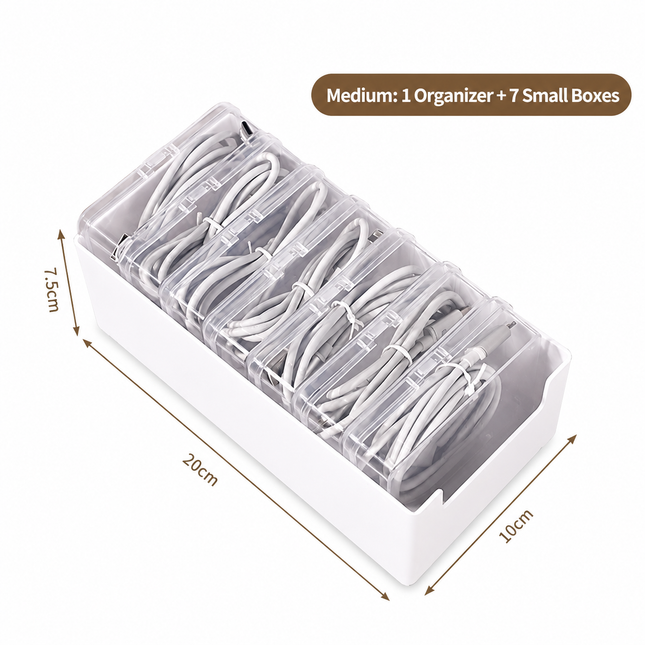 White Storage Box Set（medium Storage Box + 7 Small Inner Boxes）