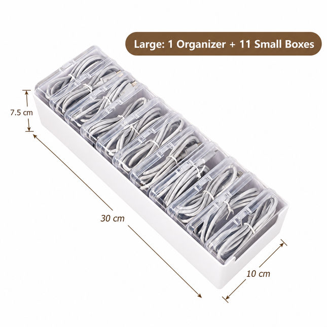 White Storage Box Set（large Storage Box + 11 Small Inner Boxes）