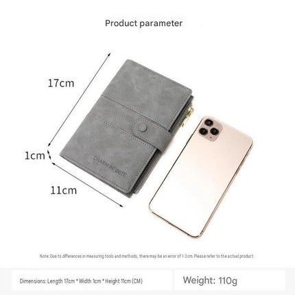 Grey RFID-Protected Travel Passport Wallet - Slim Multi-Compartment Organiser for Cards, ID, SIM & Documents, PU Leather Finish