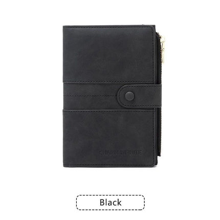 Black RFID-Protected Travel Passport Wallet - Slim Multi-Compartment Organiser for Cards, ID, SIM & Documents, PU Leather Finish