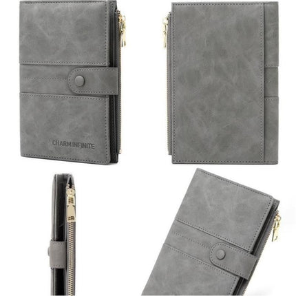 Blue RFID-Protected Travel Passport Wallet - Slim Multi-Compartment Organiser for Cards, ID, SIM & Documents, PU Leather Finish