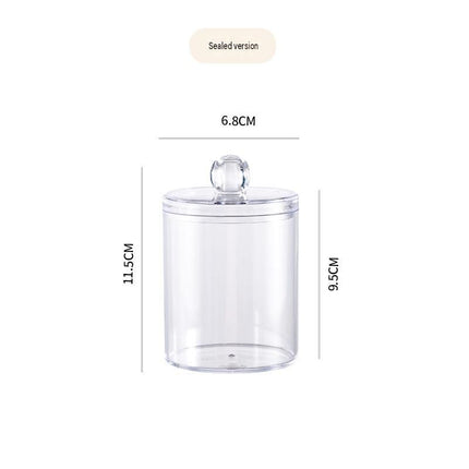 Transparent Cosmetic Storage Canister（Transparent round cup） – Stackable PS Organisers for Cotton Buds, Makeup Pads, Powder Puffs & Dental Floss