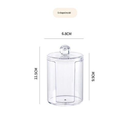 Transparent Cosmetic Storage Canister（Transparent U-shaped cup） – Stackable PS Organisers for Cotton Buds, Makeup Pads, Powder Puffs & Dental Floss