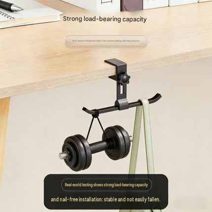 2 pack White and Grey Aluminium Desk Edge Hook - Adjustable Clamp-On Bag Hanger For School And Office - Space Saving Storage Solution