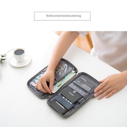 3-pack Small size Blue Travel Document Organiser - Waterproof Oxford Cloth Passport Holder With Multi-Pocket Storage - Portable Card And Cash Wallet For Holidays