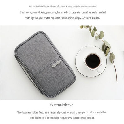 3-pack Small size Black Travel Document Organiser - Waterproof Oxford Cloth Passport Holder With Multi-Pocket Storage - Portable Card And Cash Wallet For Holidays